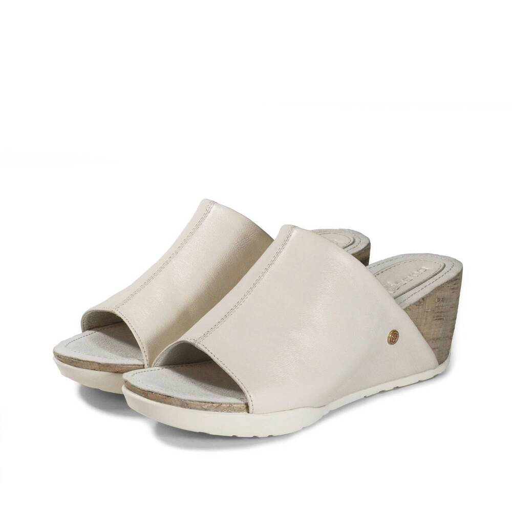 NEW BUSSOLA women's nice platform wedge slide sandal in chalk